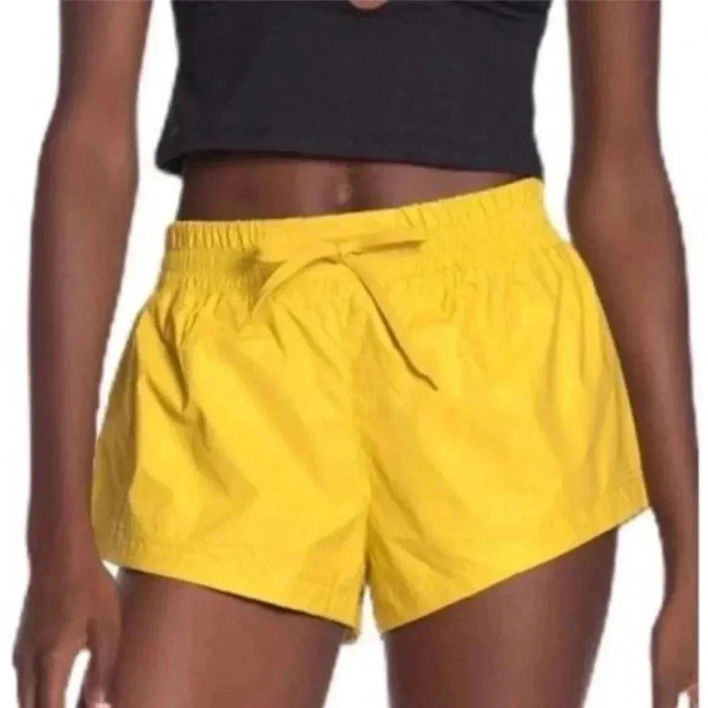 Free People Movement Women's Shorts XS Moonlight‎ Yellow Reflective